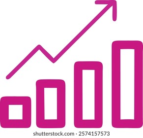 Growth Chart Visualization Icon Depicting Success Metrics, Ideal for Business Concepts