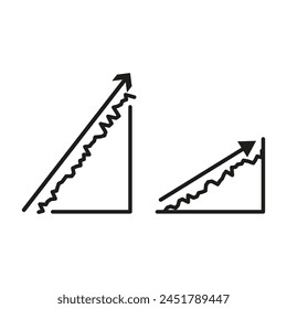 Growth charts with arrows. Economic increase concept. Performance measurement. Vector illustration. EPS 10.