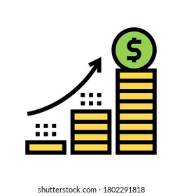 growth coin heap color icon vector. growth coin heap sign. isolated symbol illustration