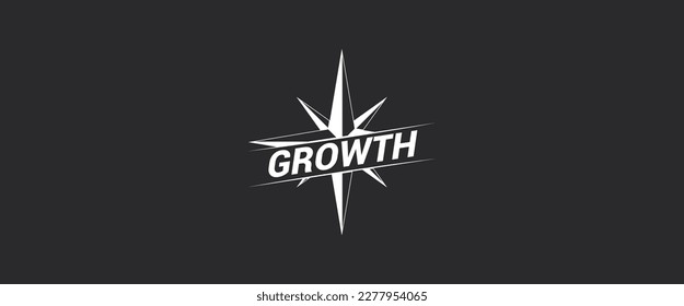 Growth Concept, Compass Isolated Vector Illustration