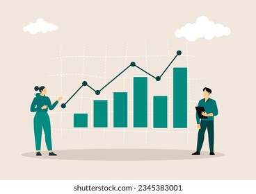 Growth concept. Containing performance, gain, improvement, grow, chart, increase, evolution and development. Vector illustration.