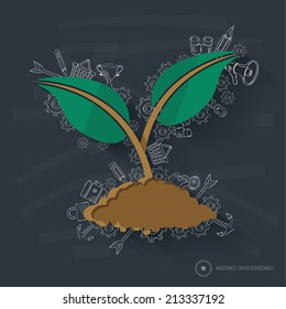Growth concept design on blackboard background,clean vector