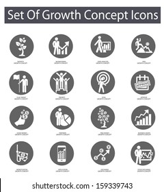Growth concept icons,Gray version on White background,vector