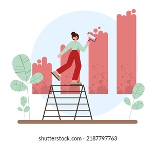Growth concept. Idea of business success or personal development. Arrow pointing up as symbol of progress. Flat vector illustration