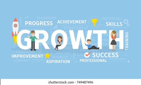 Growth concept illustration. Idea of success, improvement and achievement.