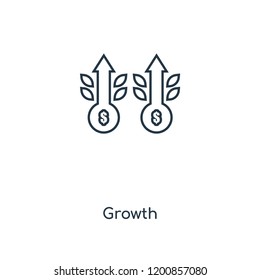 Growth concept line icon. Linear Growth concept outline symbol design. This simple element illustration can be used for web and mobile UI/UX.