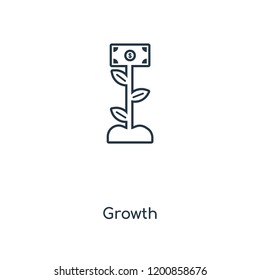 Growth concept line icon. Linear Growth concept outline symbol design. This simple element illustration can be used for web and mobile UI/UX.