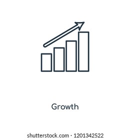 Growth concept line icon. Linear Growth concept outline symbol design. This simple element illustration can be used for web and mobile UI/UX.