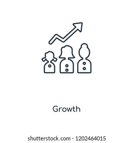 Growth concept line icon. Linear Growth concept outline symbol design. This simple element illustration can be used for web and mobile UI/UX.