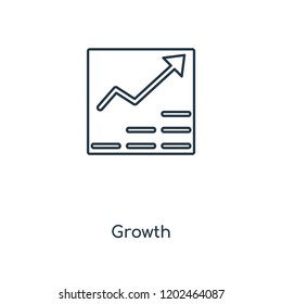 Growth concept line icon. Linear Growth concept outline symbol design. This simple element illustration can be used for web and mobile UI/UX.