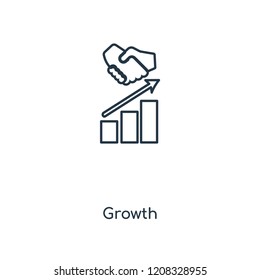 Growth concept line icon. Linear Growth concept outline symbol design. This simple element illustration can be used for web and mobile UI/UX.