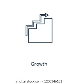 Growth concept line icon. Linear Growth concept outline symbol design. This simple element illustration can be used for web and mobile UI/UX.