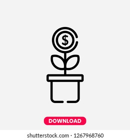Growth concept line icon. Simple element illustration. Growth money concept outline symbol design. Can be used for web and mobile UI/UX . Modern vector style.