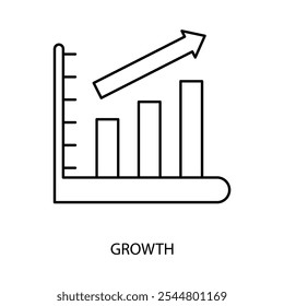 ícone da linha de conceito de crescimento. Ilustração de elemento simples. conceito de crescimento esboço do símbolo.