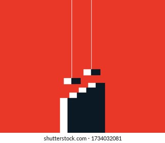 growth concept Stairs the business concept of growth, success, along with the steps to build a businessman for his career.
