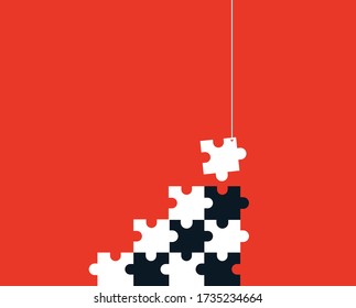 The growth concept Team metaphor of business ideas of success growth along with the steps to build a business for his career.