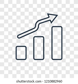 Growth concept vector linear icon isolated on transparent background, Growth concept transparency concept in outline style