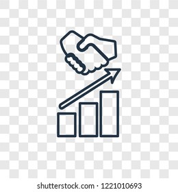Growth concept vector linear icon isolated on transparent background, Growth concept transparency concept in outline style