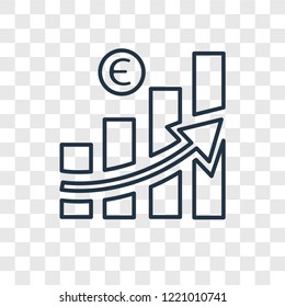 Growth concept vector linear icon isolated on transparent background, Growth concept transparency concept in outline style