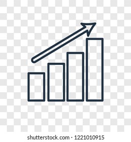 Growth concept vector linear icon isolated on transparent background, Growth concept transparency concept in outline style