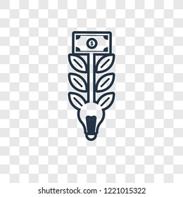 Growth concept vector linear icon isolated on transparent background, Growth concept transparency concept in outline style