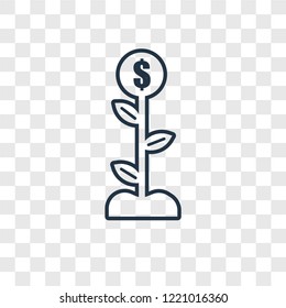 Growth concept vector linear icon isolated on transparent background, Growth concept transparency concept in outline style