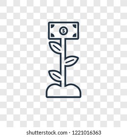 Growth concept vector linear icon isolated on transparent background, Growth concept transparency concept in outline style