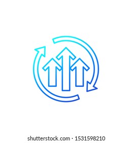 growth cycle icon, line vector