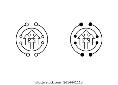 growth cycle line icon set. vector illustration, pictogram isolated on white background. color editable