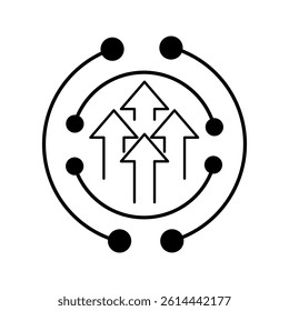 growth cycle line icon  vector illustration, pictogram isolated on white background. color editable