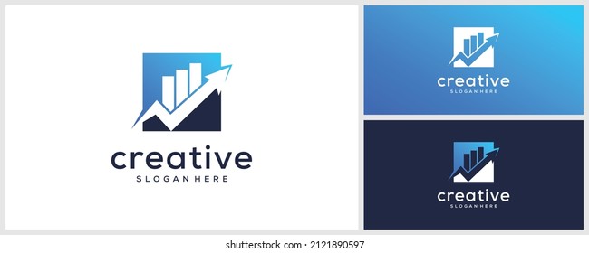 Growth data finance logo design template