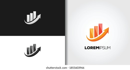 conjunto de logotipos de financiación de datos de crecimiento conjunto de plantillas de ideas vector