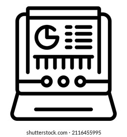 vector de contorno de icono de datos de crecimiento. Gráfico de negocios. Informe de mercado