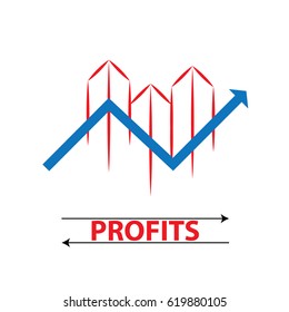 Growth Declining Chart Showing Improvement Losses Stock Vector (Royalty ...