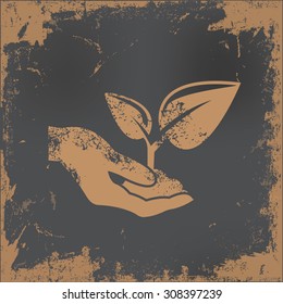 Growth design on old paper background,vector