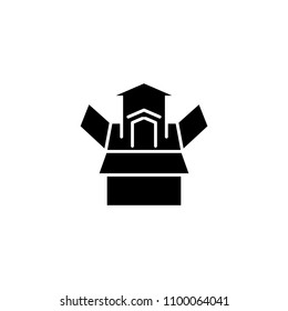 Growth development black icon concept. Growth development flat vector symbol, sign, illustration.