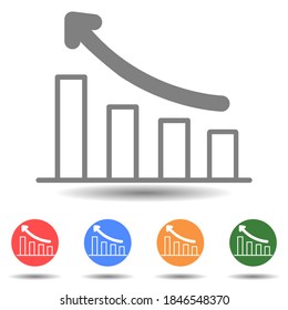 Growth diagram arrow vector icon