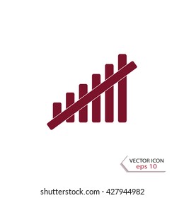 Growth diagram cross out,vector icon