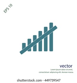 Growth diagram cross out,vector icon