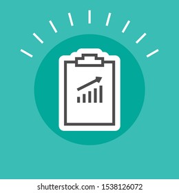 Growth diagram document vector icon. Finance line graphic pictogram.