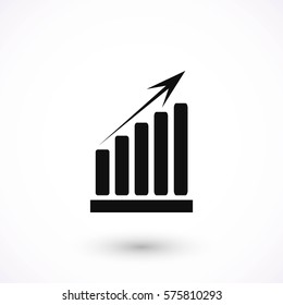 growth diagram icon, flat design best vector icon