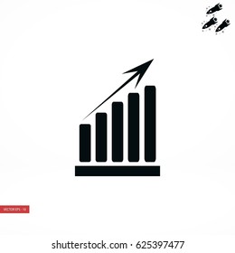 growth diagram icon, flat design