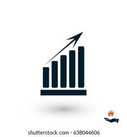 growth diagram icon, flat design best vector icon