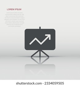 Growth diagram icon in flat style. Finance chart vector illustration on white isolated background. Arrow up business concept.