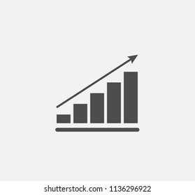 Growth diagram icon . Vector