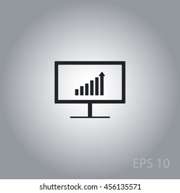 Growth diagram on display,vector icon
