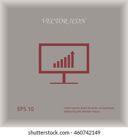 Growth diagram on display,vector icon