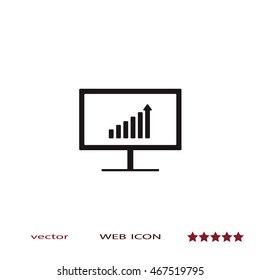 Growth diagram on display,vector icon