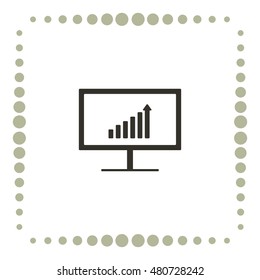 Growth diagram on display,vector icon
