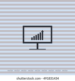 Growth diagram on display,vector icon